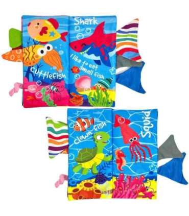 WOOPIE BABY krõbisev riideraamat mereloomade sabadega