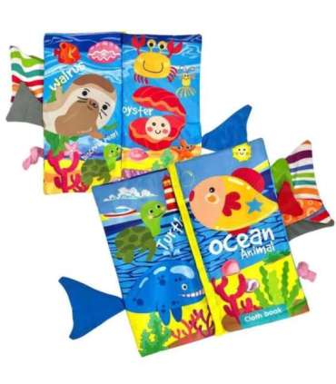 WOOPIE BABY krõbisev riideraamat mereloomade sabadega