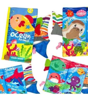 WOOPIE BABY krõbisev riideraamat mereloomade sabadega