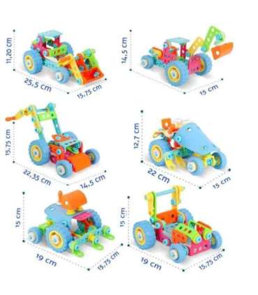 WOOPIE 6-ühes STEM ehitusklotside sõidukite komplekt