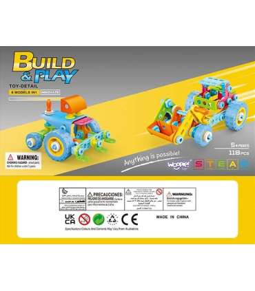 WOOPIE 6-ühes STEM ehitusklotside sõidukite komplekt
