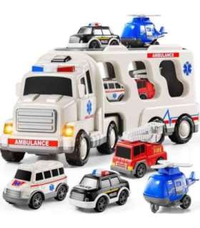 WOOPIE puksiirauto, komplekt 5 autot - kiirabi