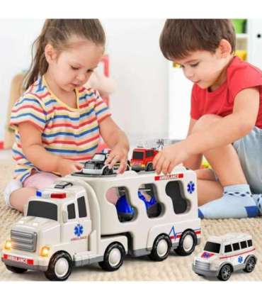 WOOPIE puksiirauto, komplekt 5 autot - kiirabi