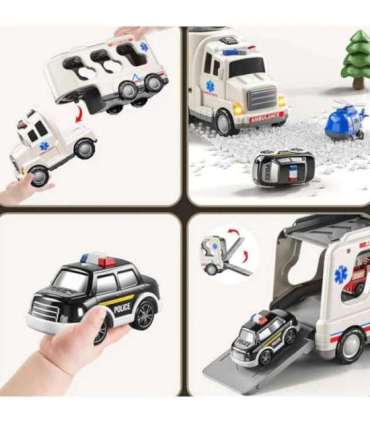 WOOPIE puksiirauto, komplekt 5 autot - kiirabi