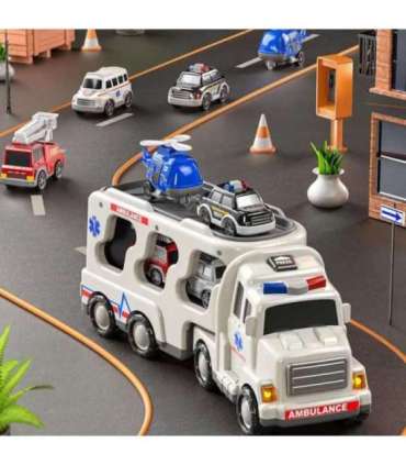 WOOPIE puksiirauto, komplekt 5 autot - kiirabi