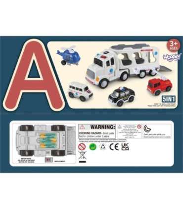 WOOPIE puksiirauto, komplekt 5 autot - kiirabi