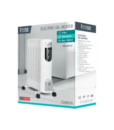 Teesa TSA8036 Electric Oil Heater White 2000 W