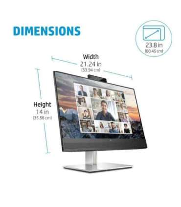 HP E24m G4 FHD Conferencing Monitor - 23.8" 1920x1080 FHD 300-nit 75Hz AG, IPS, USB-C(65W)/HDMI/DisplayPort Daisy-Chain, 4x U