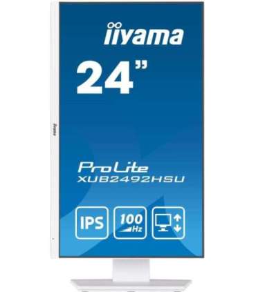 24" WHITE ETE IPS-panel, 1920x1080@100Hz, 15cm Height Adj. Stand, Pivot, 250cd/m², Speakers, HDMI, DisplayPort, 0,4ms MPRT, F