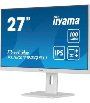 27” WQHD IPS technology panel with USB hub and 100Hz refresh rate and 150mm height adjustable stand
