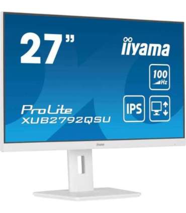 27” WQHD IPS technology panel with USB hub and 100Hz refresh rate and 150mm height adjustable stand