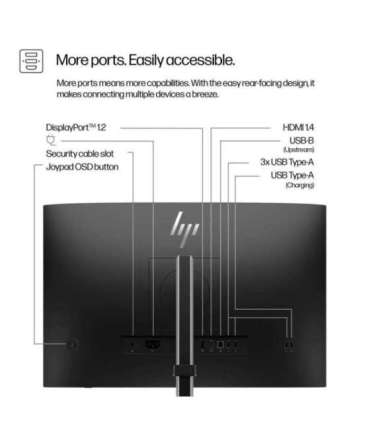 HP 524pn Series 5 Pro WUXGA Monitor - 24" 1920x1200 WUXGA 350-nit 100Hz AG, IPS, HDMI/DisplayPort, 4x USB-A, height adjustabl
