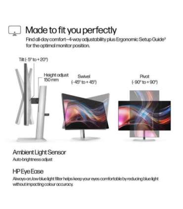 HP 727pu Series 7 Pro QHD TB4 Charging Monitor - 27" 2560x1440 QHD 400-nit 120Hz AG, IPS Black HDR 400, USB-C(100W/15W)/HDMI/