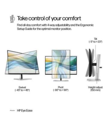 HP 524pu Series 5 Pro FHD Charging Monitor - 23.8" 1920x1080 FHD 350-nit 100Hz AG, IPS, USB-C(100W/15W)/HDMI/DisplayPort Dais