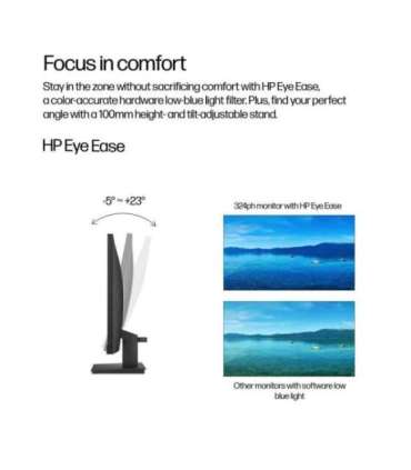 HP 324ph Series 3 Pro FHD Monitor - 23.8” 1920x1080 FHD 250-nit 100Hz AG, IPS, HDMI/VGA/DisplayPort, speakers, height adjusta