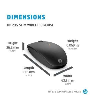 HP 235 Slim Wireless Mouse - Black