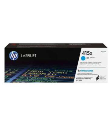 HP 415X High Capacity Cyan Laser Toner Cartridge, 6000 pages, for HP Color LaserJet Pro M454, M479