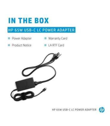 HP 65W USB-C Brick AC LC Power Adapter Notebook Charger / fits ProBook 430 440 450 G6 G7 G8 G9, EliteBook 830 840 850 G6 G7 G