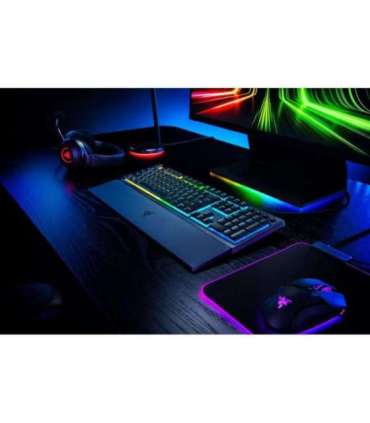 Razer Ornata V3 Wired Gaming keyboard, USB, RGB LED, US, Mecha-membrane switch, Black