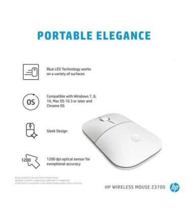 HP Z3700 Wireless Mouse - Ceramic White