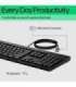 HP 125 G2 USB Wired Keyboard, Sanitizable, Copilot Key - Black - US ENG