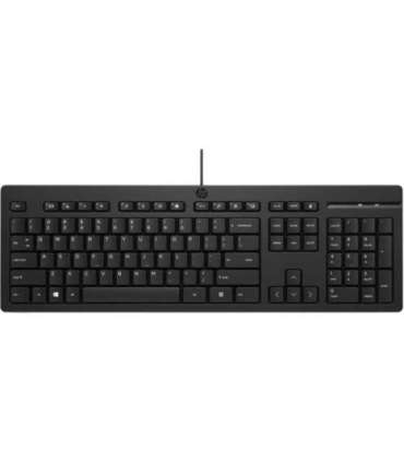 HP 125 G2 USB Wired Keyboard, Sanitizable, Copilot Key - Black - US ENG (BULK of 12 pcs)