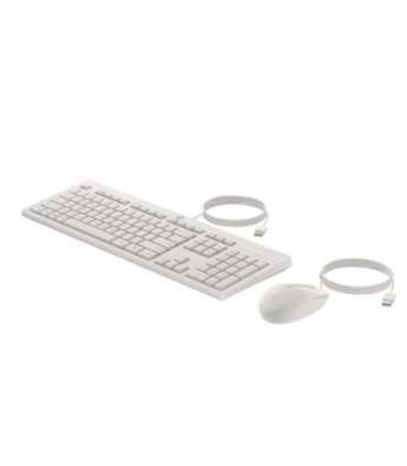 HP 225 G2 USB Wired Mouse Keyboard Combo, Copilot Key - Cashmere White - ESTONIAN