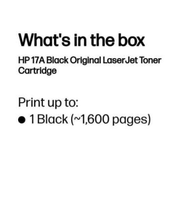 HP 17A Black Laser Toner Cartridge, 1600 pages, for HP LaserJet Pro M102a, M130a