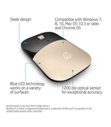 HP Z3700 Wireless Mouse - Gold