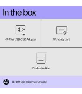 HP 45W USB-C Brick AC LC Power Adapter Notebook Charger / fits ProBook 430 440 450 G6 G7 G8 G9, EliteBook 830 840 850 G6 G7 G