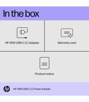HP 45W USB-C Brick AC LC Power Adapter Notebook Charger / fits ProBook 430 440 450 G6 G7 G8 G9, EliteBook 830 840 850 G6 G7 G