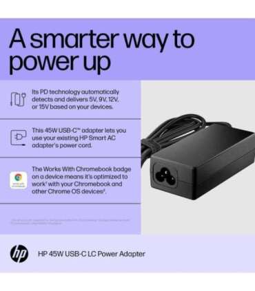 HP 45W USB-C Brick AC LC Power Adapter Notebook Charger / fits ProBook 430 440 450 G6 G7 G8 G9, EliteBook 830 840 850 G6 G7 G