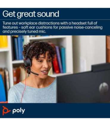 8X230AA HP Poly Blackwire 5210 Monaural USB-A Headset (207577-201)