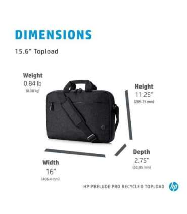 HP Prelude Pro 15.6 Recycled Top Load, Water Resistant, Cable pass-through - Dark Grey