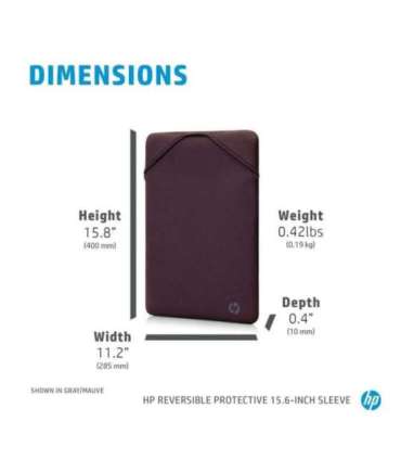 HP 15.6 Rerversible Sleeve - Black, Geometric pattern