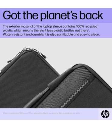 HP Executive 14 Laptop Sleeve, Water Resistant, Bluetooth tracker Pocket - Black, Grey