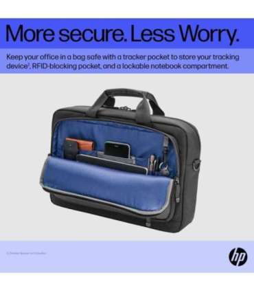 HP Executive 16 Top Load, Water Resistant, Expandable, RFID & Bluetooth tracker Pocket, Cable Pass-through USB-C port - Black