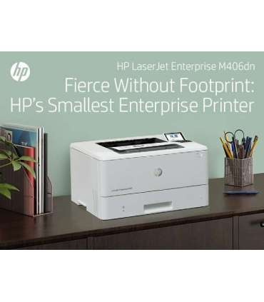 HP LaserJet Enterprise M406dn Printer - A4 Mono Laser, Print, Auto-Duplex, LAN, 38ppm, 900-4800 pages per month