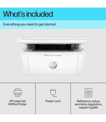 HP LaserJet Pro M140w AIO All-in-One Printer - A4 Mono Laser, Print/Copy/Scan, WiFi, 20ppm, 100-1000 pages per month
