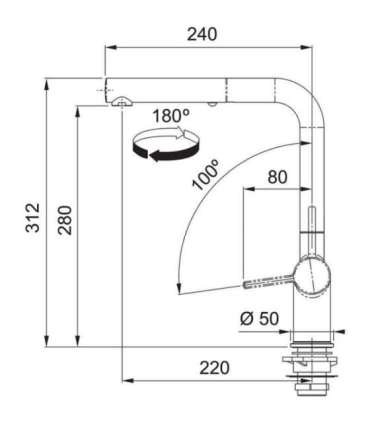 Franke Active L Spout 115.0653.382 Dual Spray Pull Down