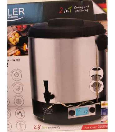 SALE OUT. Adler Electric pot/Cooker AD 4496 2600 W 28 L Stainless steel/Black DAMAGED PACKAGING, SMALL BEND ON