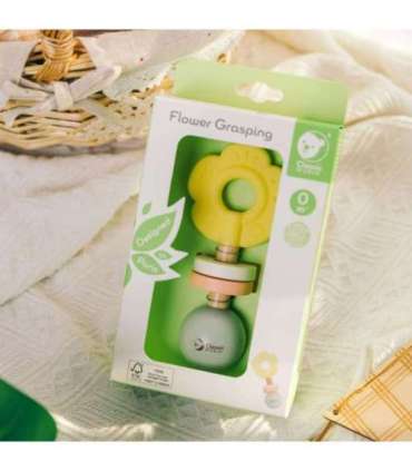 CLASSIC WORLD Puidust pastellne kõristi ja närimismänguasi 2-ühes lilleke 0+