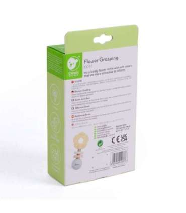 CLASSIC WORLD Puidust pastellne kõristi ja närimismänguasi 2-ühes lilleke 0+