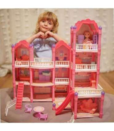 WOOPIE Домик для кукол «Вилла» с аксессуарами и куклой, 296 деталей.