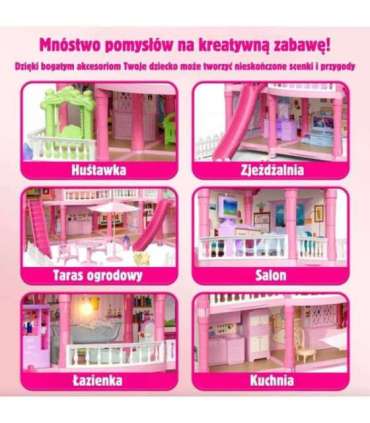 WOOPIE Домик для кукол «Вилла» с аксессуарами и куклой, 296 деталей.