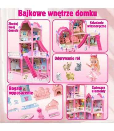 WOOPIE Домик для кукол «Вилла» с аксессуарами и куклой, 296 деталей.