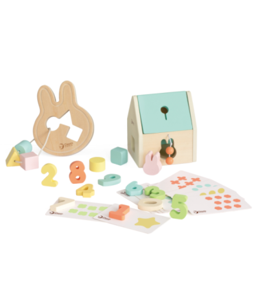 CLASSIC WORLD Пастельный набор для младенцев - коробка 'Первые обучающие игрушки' для детей от 12 до 18 месяцев