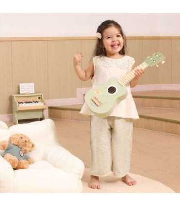 Viga puidust ukulele-kitarr lastele, roheline, nootidega