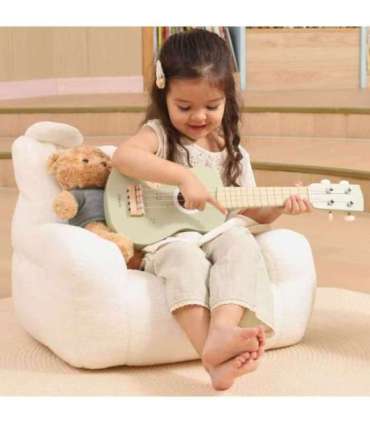 Viga puidust ukulele-kitarr lastele, roheline, nootidega