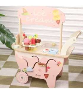 CLASSIC WORLD puidust 3-ühes jäätisekäru, 40 osa